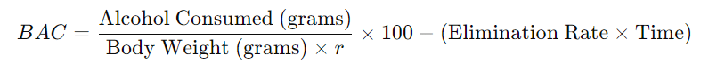 Most accurate bac calculator formula
