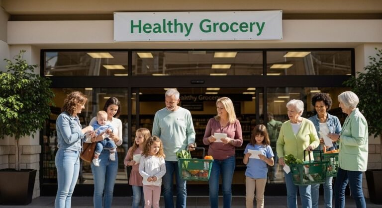 healthy grocery entrance