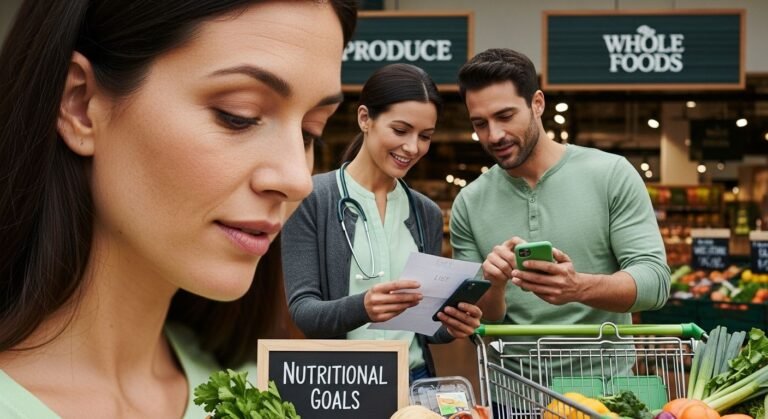 healthy grocery shopping entrance