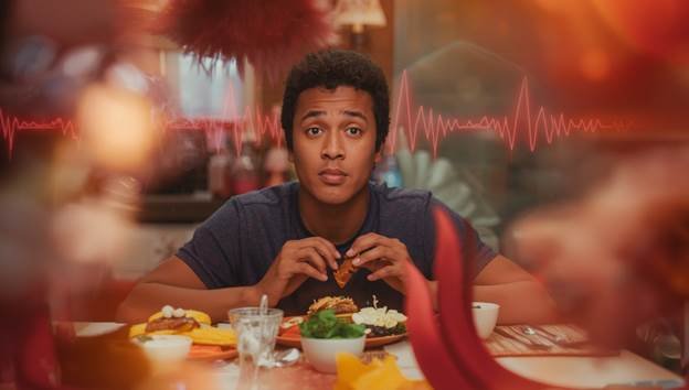 heart rate increase after eating