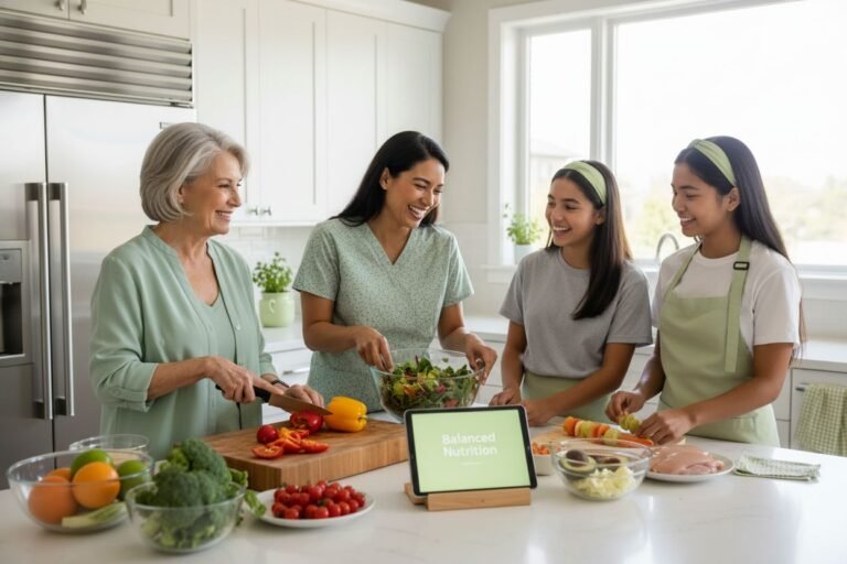 balanced nutrition family kitchen