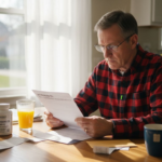 Vitamin D Importance – Impact on Health and Fitness Older man reading bone health info sheet