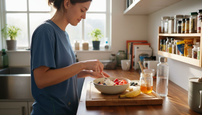Woman making an energy-boosting breakfast