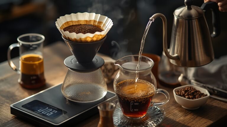 pour over coffee ratio chart