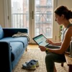 How to use fitness calculators for health in 2026 Woman using fitness calculator on tablet at home
