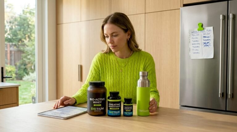 Woman deciding on fitness supplements