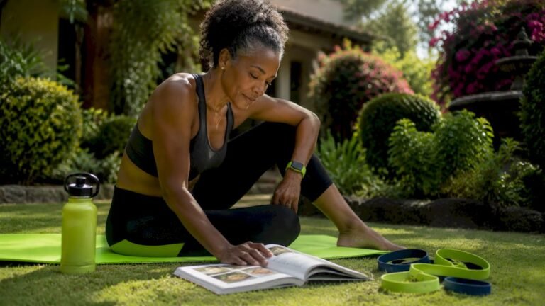 Woman studying metabolic flexibility in home gym