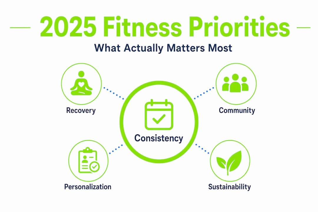 Fitness Trends 2025: What's Actually Worth Your Time 2 Hierarchy infographic showing 2025 fitness priorities